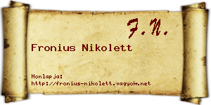 Fronius Nikolett névjegykártya