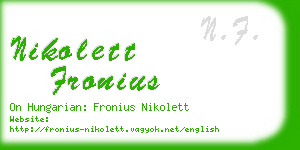 nikolett fronius business card